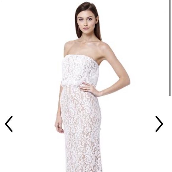 chinese dress ladies Momyknows White Boho Lace Bandeau Crop Ruffle 2-in-1 Side Slit Photoshoot  Maternity Maxi Dress main image 1